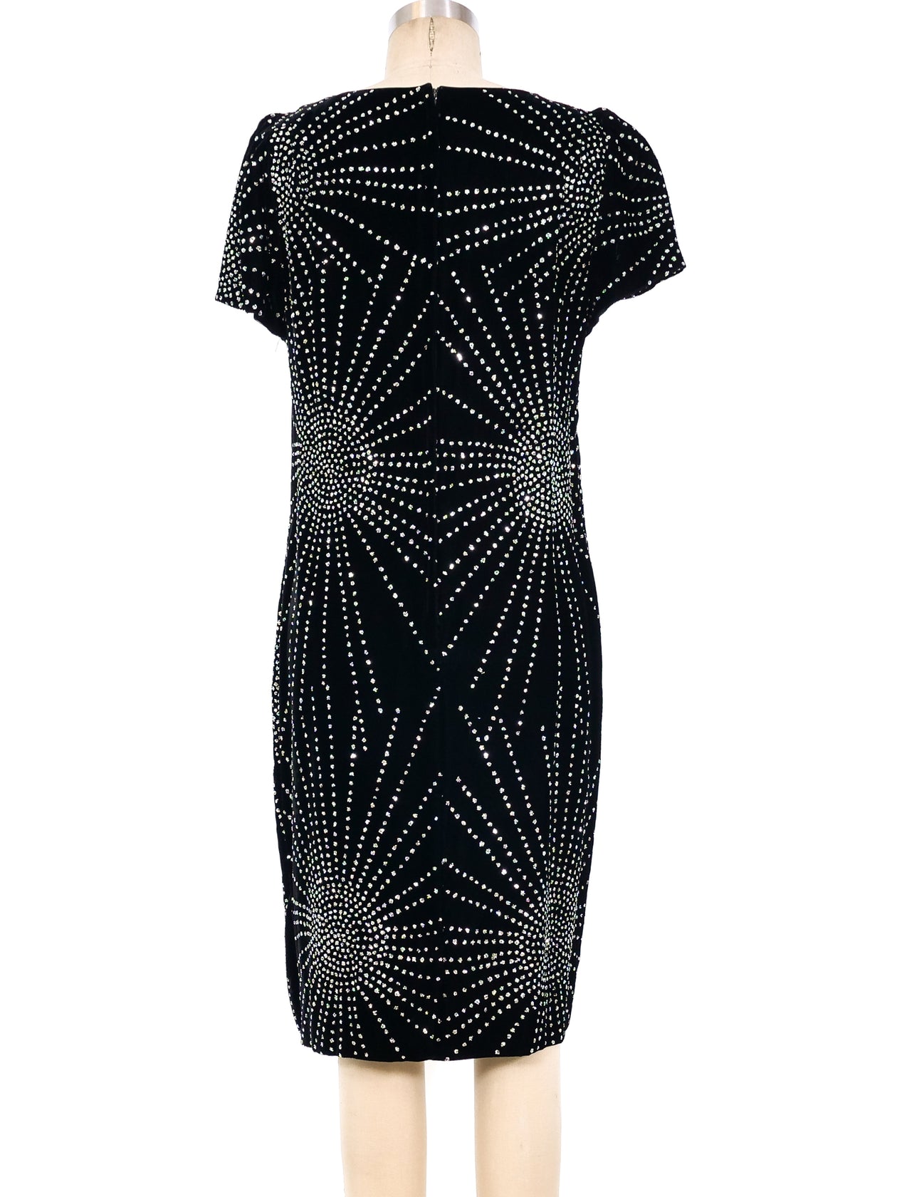 Glitter Starburst Embellished Velvet Dress