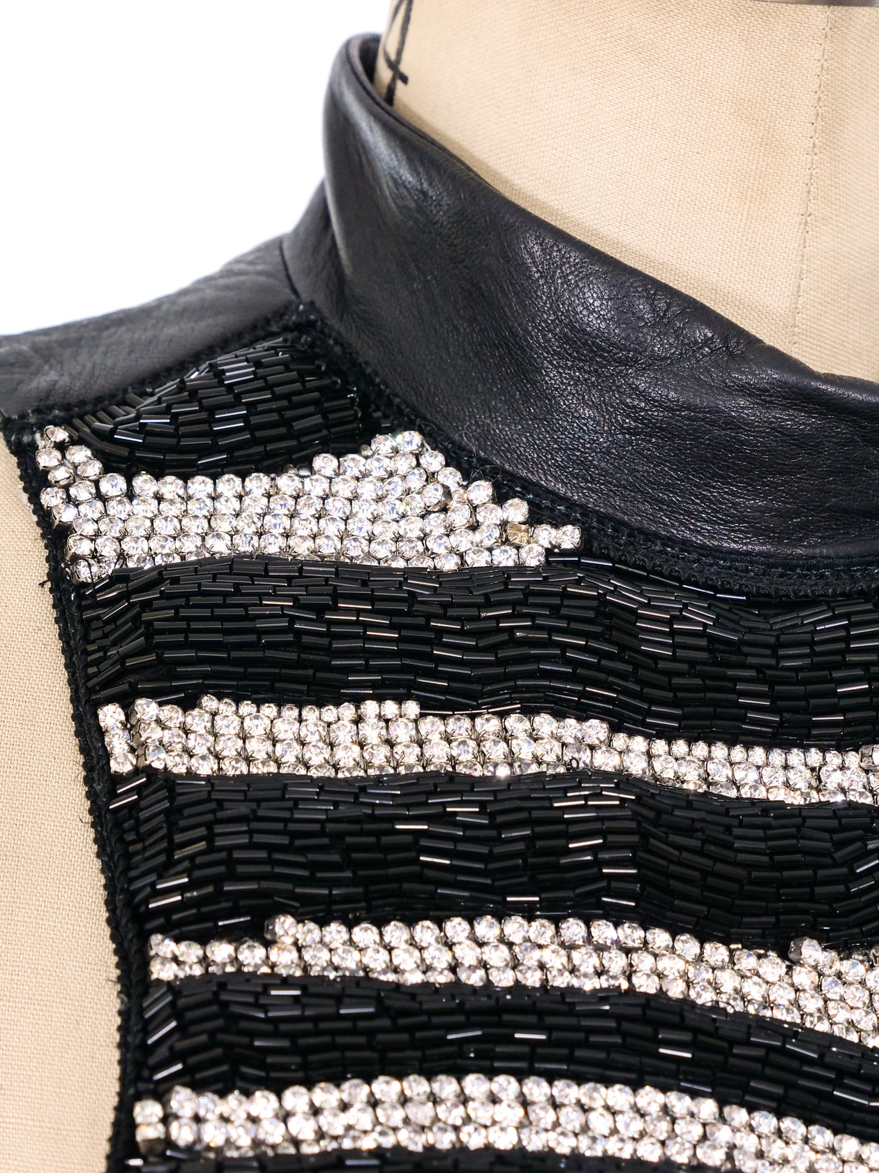 chinese dress ladies Balmain Embellished Leather Mini Dress