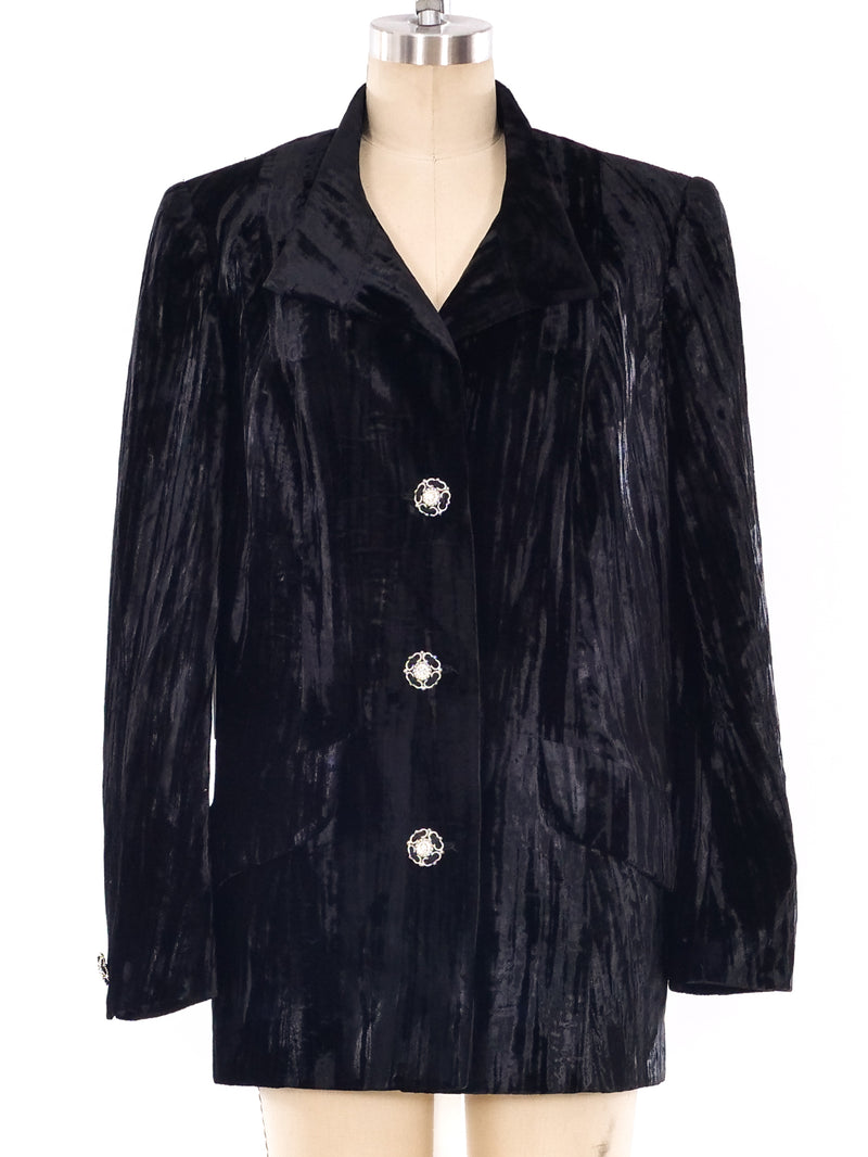 Pauline Trigere Crushed Velvet Jacket Jacket arcadeshops.com
