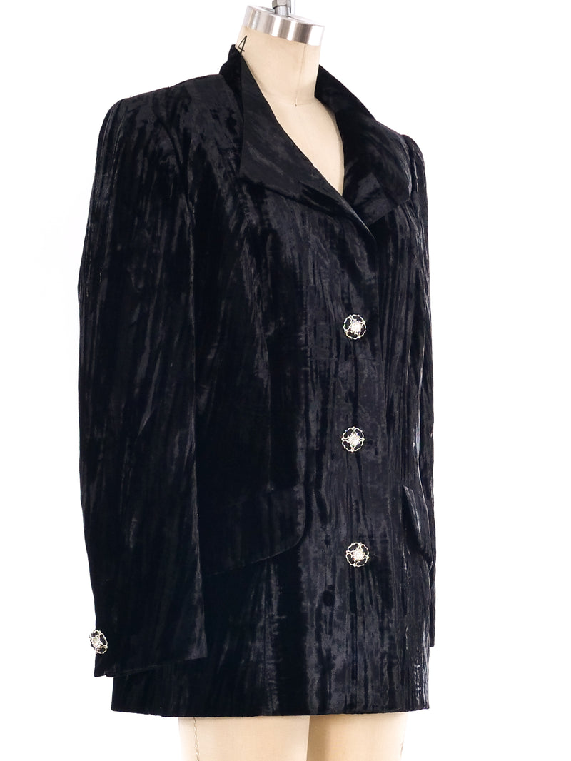 Pauline Trigere Crushed Velvet Jacket Jacket arcadeshops.com