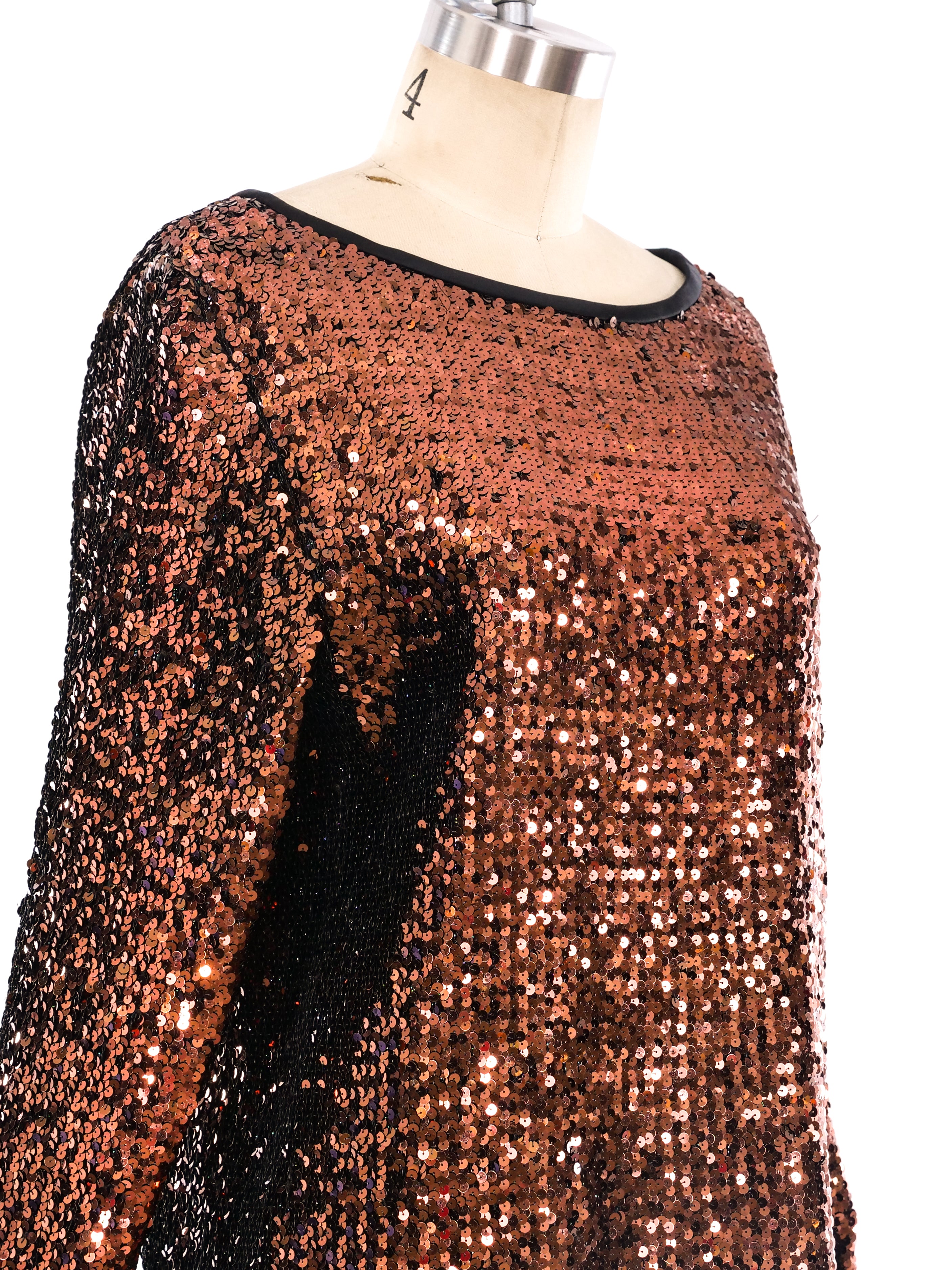 Yves Saint Laurent Copper Sequin Top