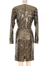 Gold Sequin Embellished Dress Dress arcadeshops.com