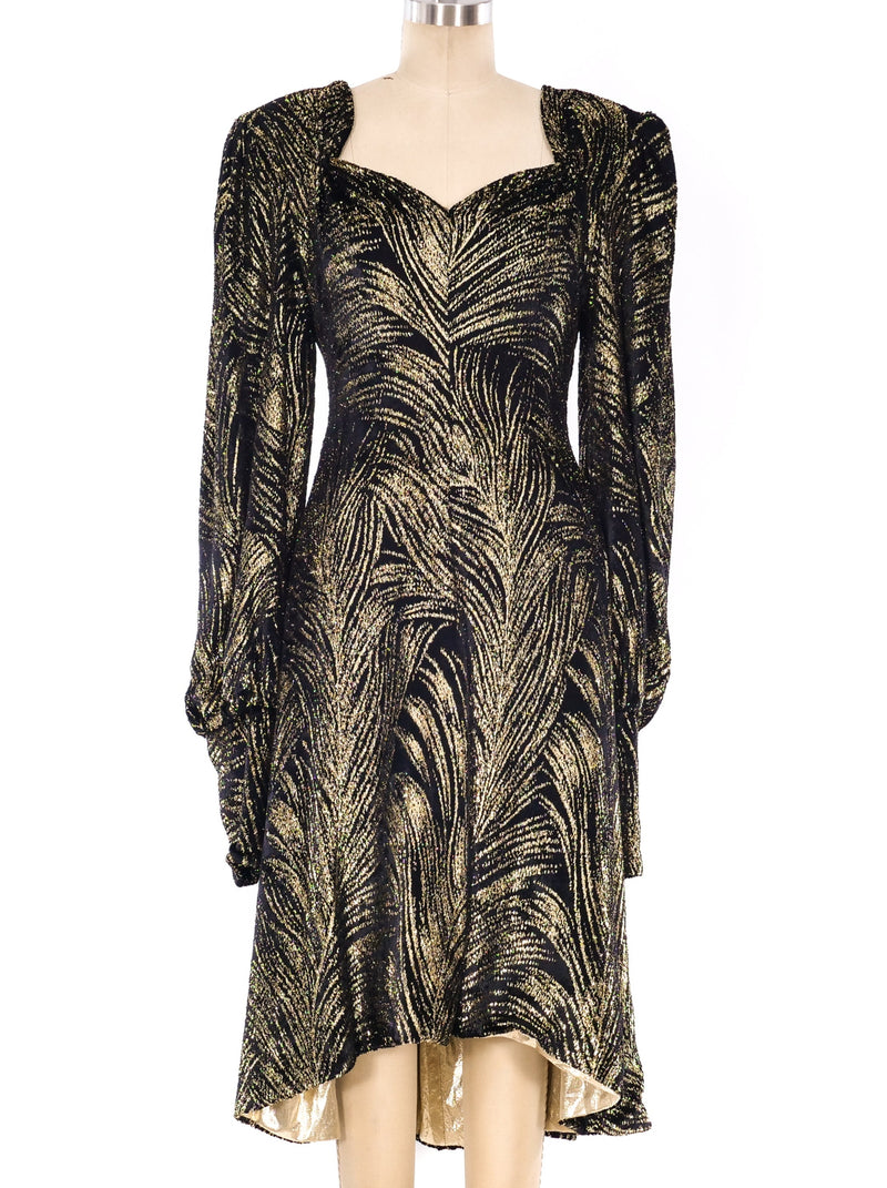 Metallic Gold Lurex and Velvet Dress Dress arcadeshops.com