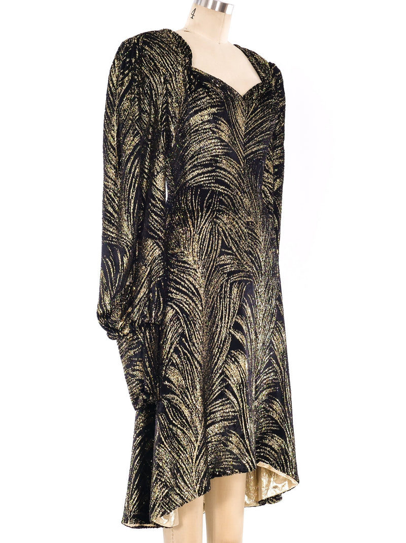 Metallic Gold Lurex and Velvet Dress Dress arcadeshops.com