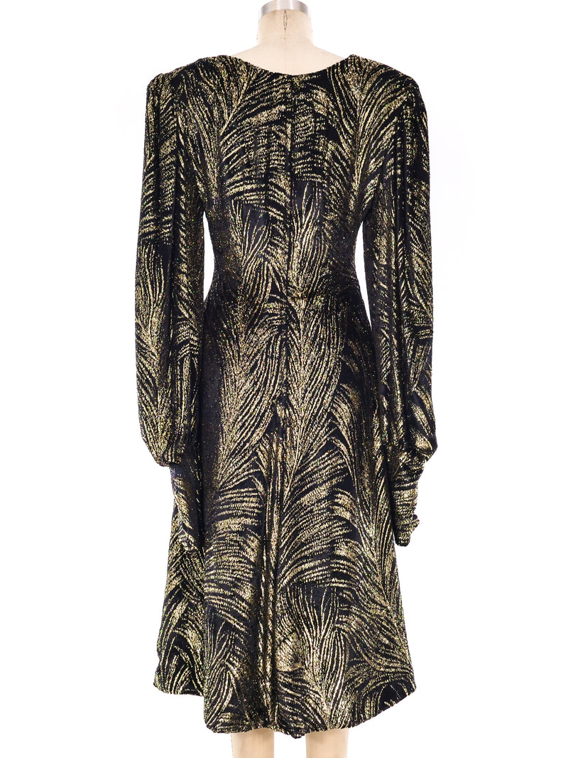 Metallic Gold Lurex and Velvet Dress Dress arcadeshops.com