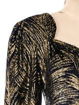 Metallic Gold Lurex and Velvet Dress Dress arcadeshops.com