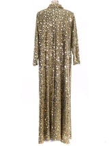 Metallic Gold Dotted Caftan Dress arcadeshops.com