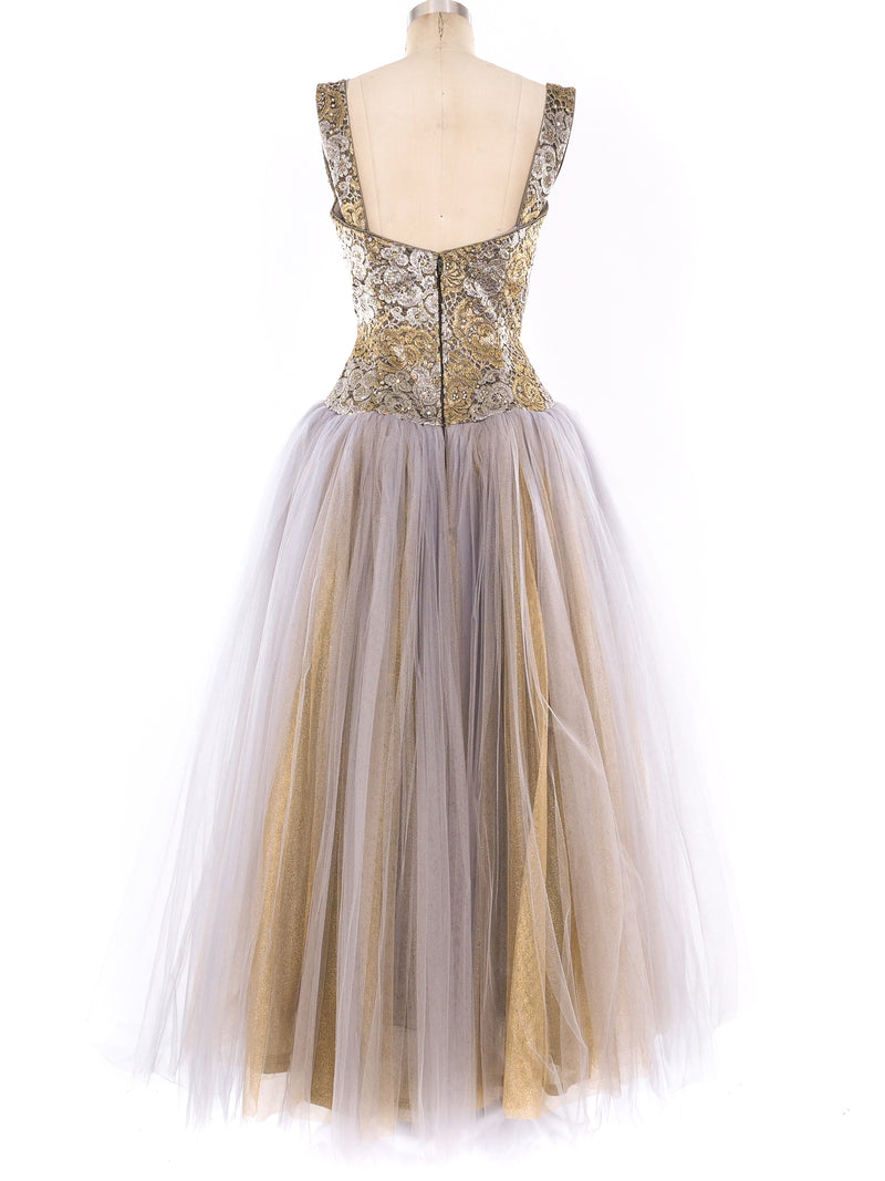 Embellished Lace Bustier Gown Dress arcadeshops.com