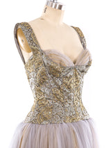 Embellished Lace Bustier Gown Dress arcadeshops.com