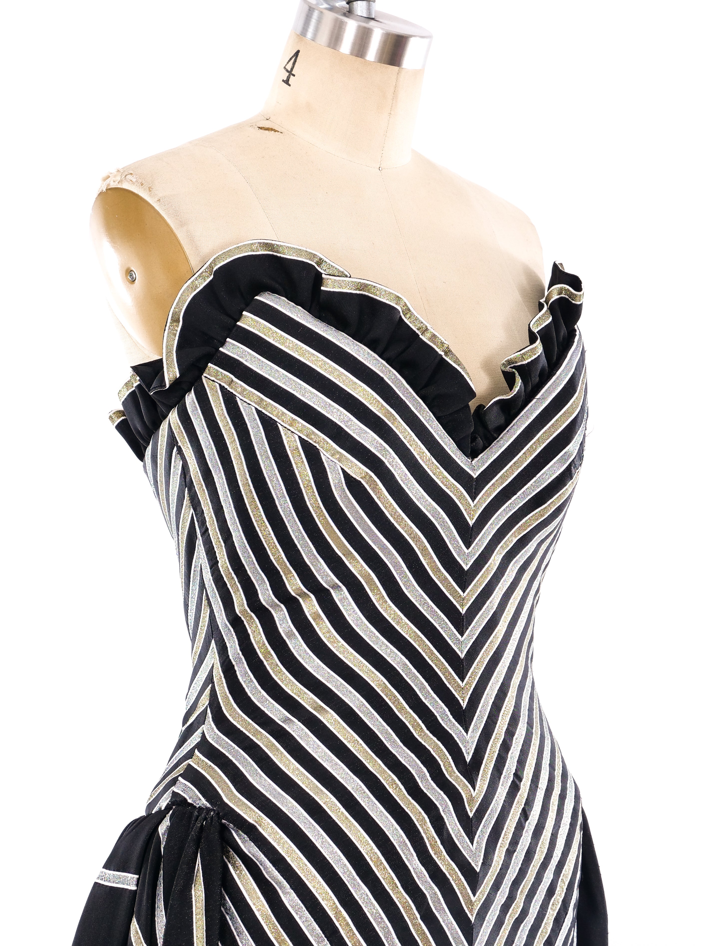 Chevron Stripe Strapless Dress