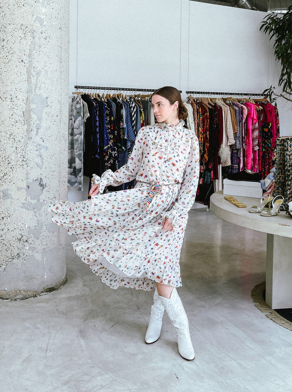 Confetti Printed Skirt Ensemble Suit arcadeshops.com