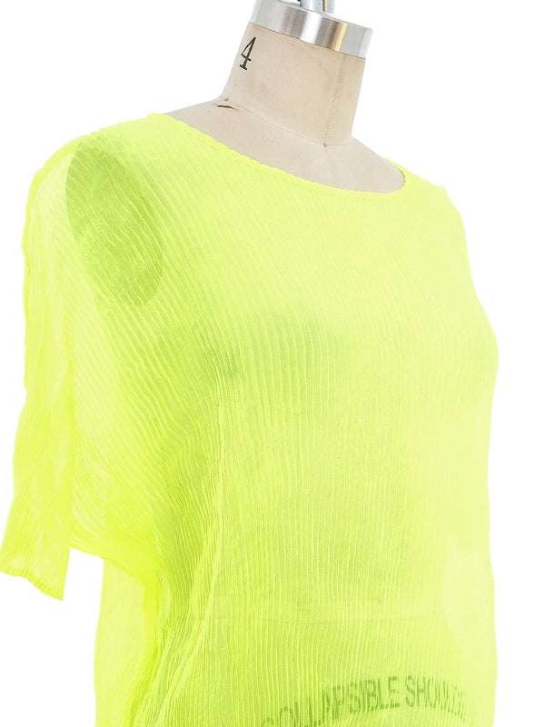 Issey Miyake Neon Plisse Pleated Top Top arcadeshops.com