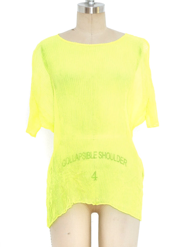 Issey Miyake Neon Plisse Pleated Top Top arcadeshops.com