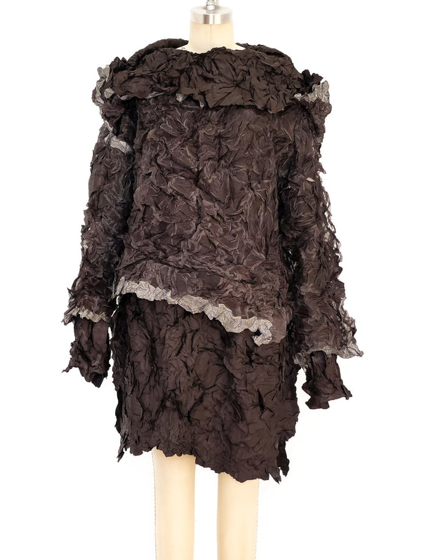 Issey Miyake Wrinkle Textured Layered Top Top arcadeshops.com