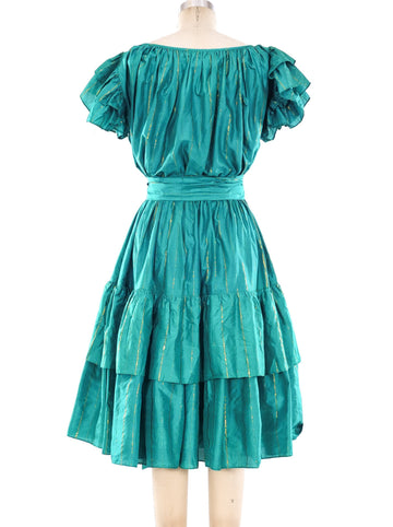green emerald velvet dress Spectacular Spring 1979 Yves Saint Laurent Silk Chiffon Pleat Dress In   Shrimpton Couture