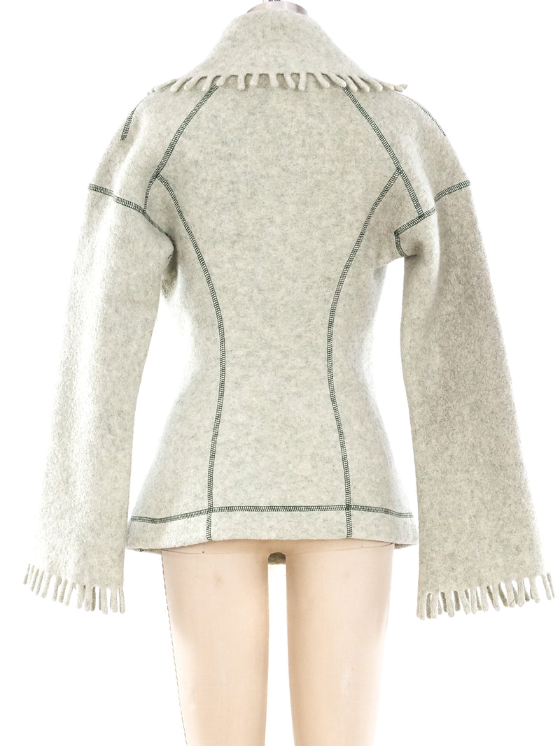 Alaia Fringe Trimmed Wool Jacket Jacket arcadeshops.com