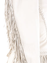 Gianni Versace Fringe Trimmed Lace Up Leather Jacket Jacket arcadeshops.com