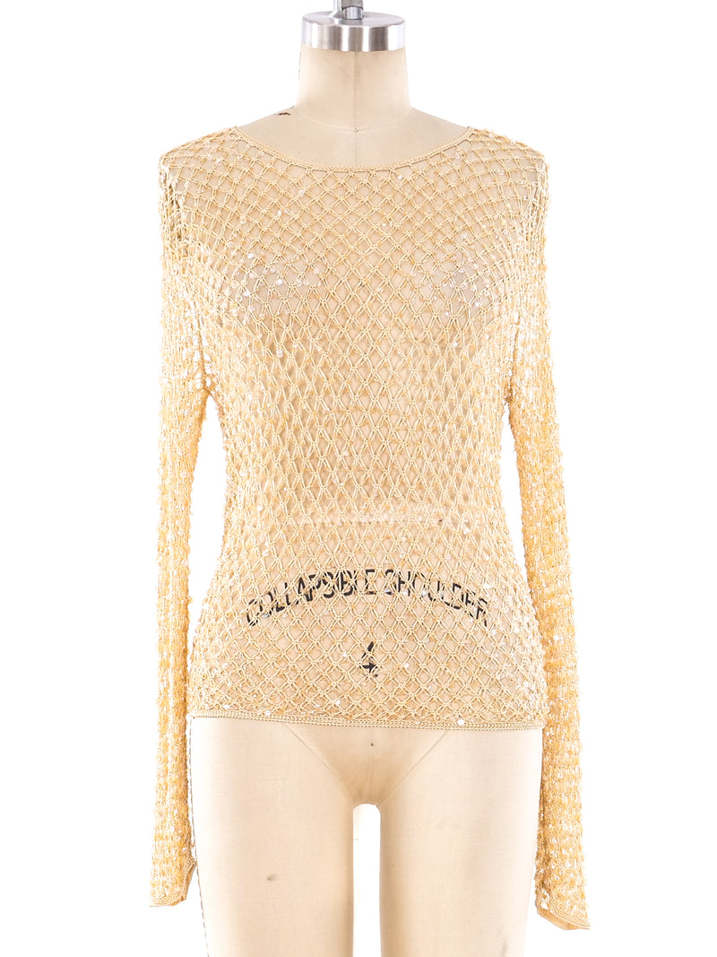 Gianfranco Ferre Embellished Crochet Top Top arcadeshops.com