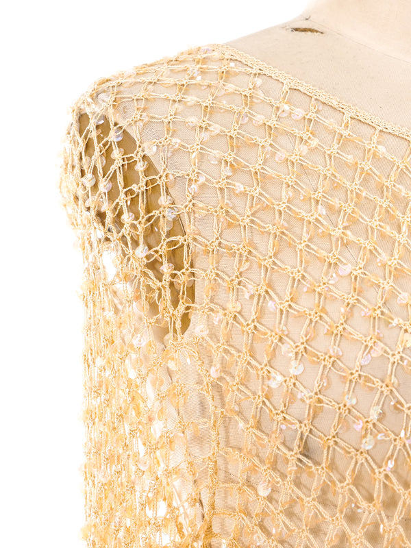 Gianfranco Ferre Embellished Crochet Top Top arcadeshops.com