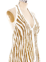 Naeem Khan Embellished Striped Halter Top Top arcadeshops.com