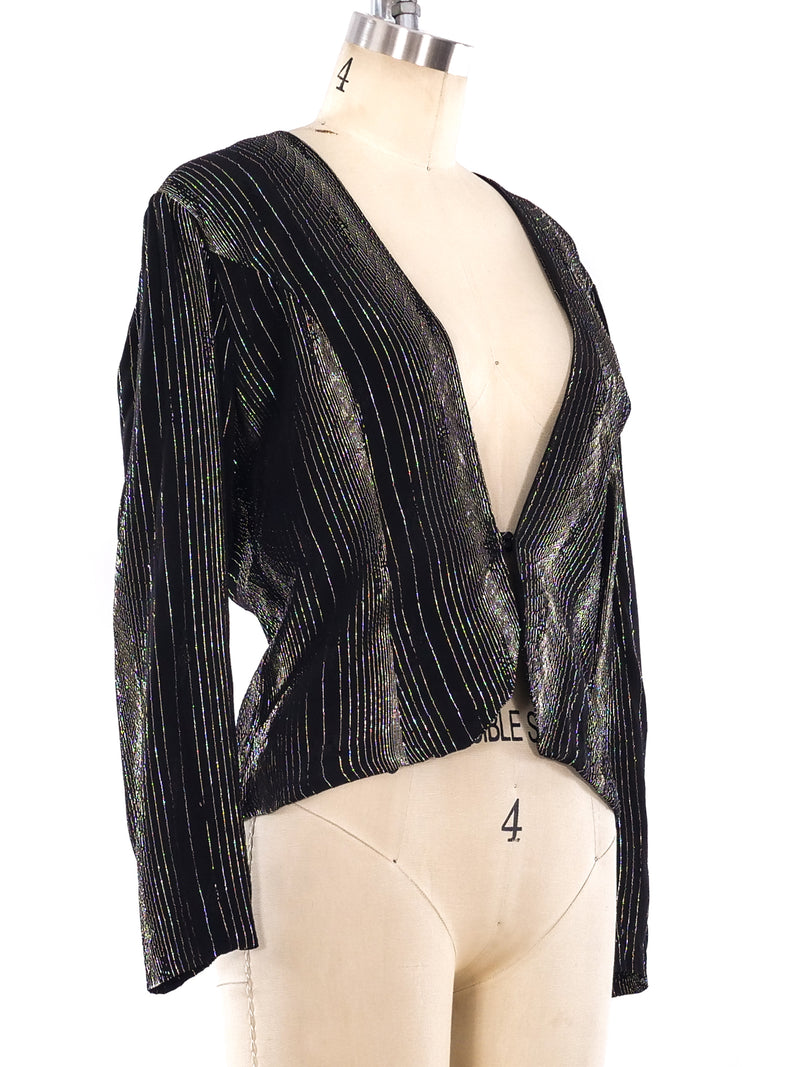 Metallic Lurex Striped Jacket Jacket arcadeshops.com