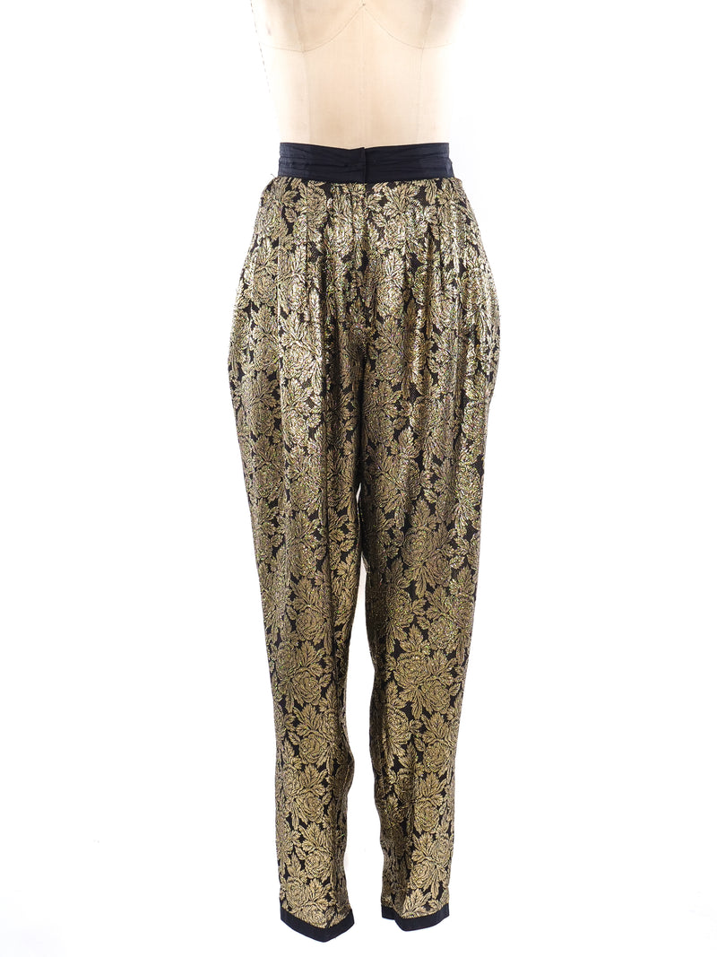 Gianni Versace Metallic Floral Pants Bottom arcadeshops.com