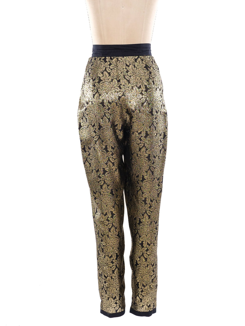Gianni Versace Metallic Floral Pants Bottom arcadeshops.com