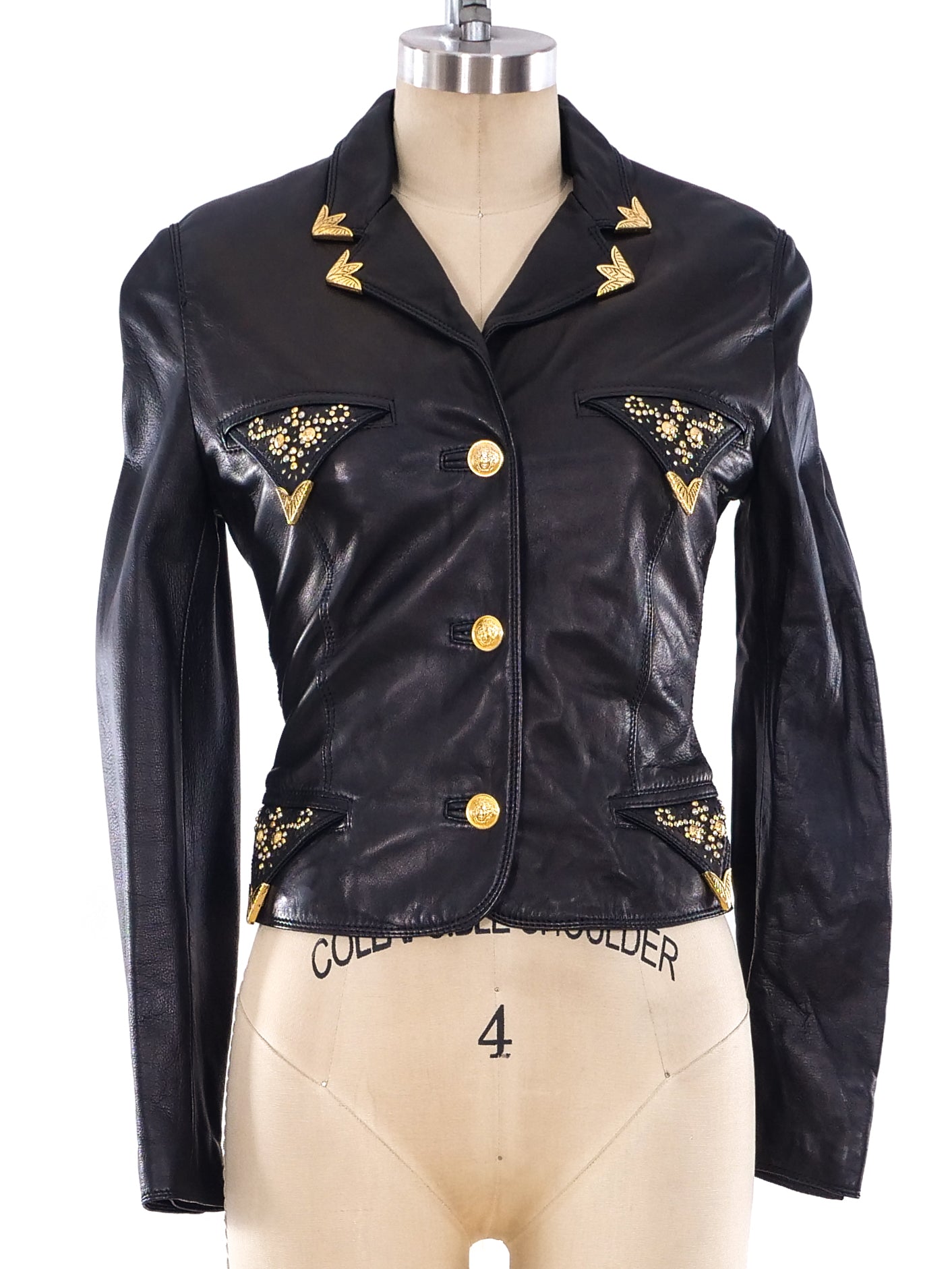 Gianni Versace Embellished Leather Jacket