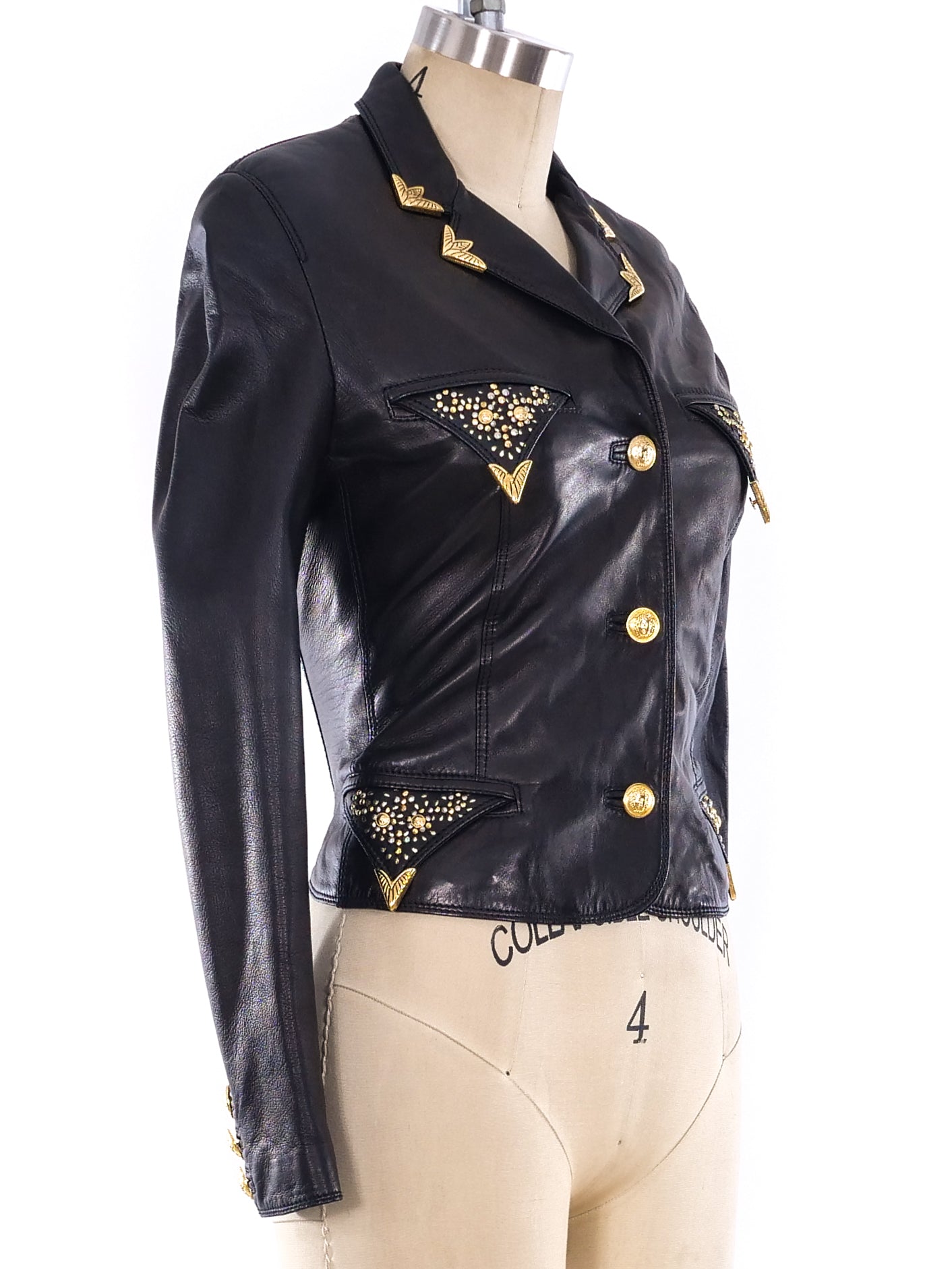 Versace women's leather outlet jacket