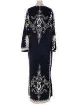 Button Front Embroidered Caftan Dress arcadeshops.com