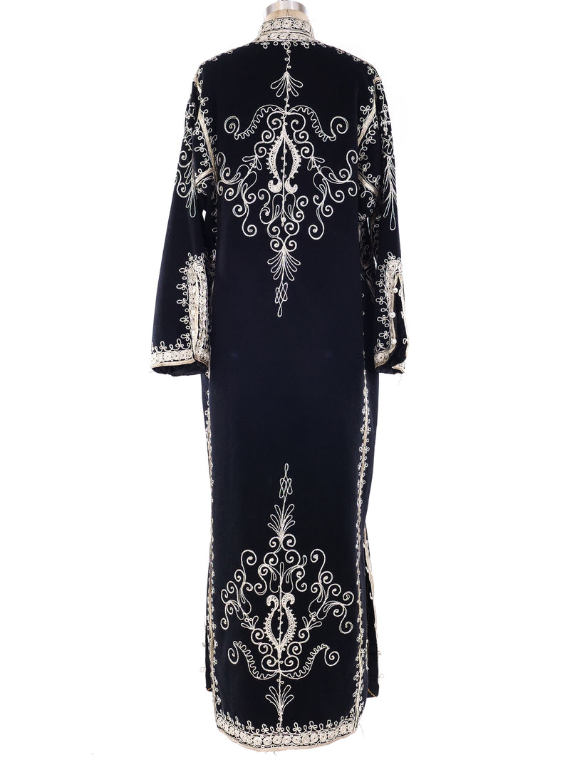 Button Front Embroidered Caftan Dress arcadeshops.com