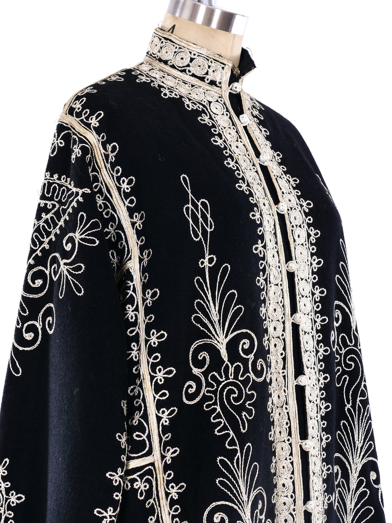 Button Front Embroidered Caftan Dress arcadeshops.com