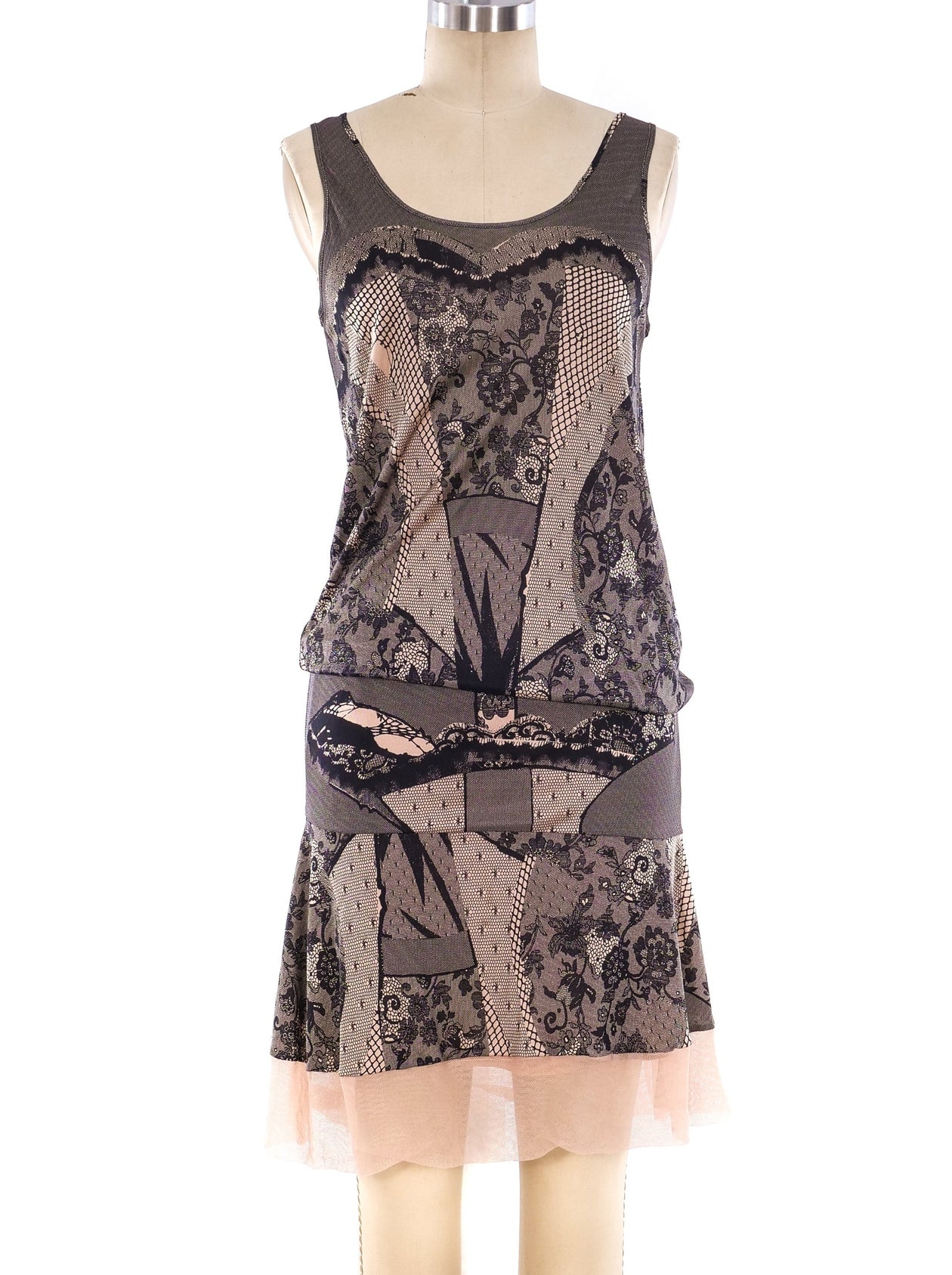 Christian Dior Lace Printed Jersey Dress