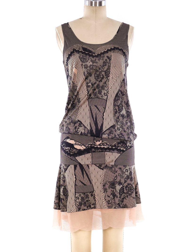 Christian Dior Lace Printed Jersey Dress Dress arcadeshops.com