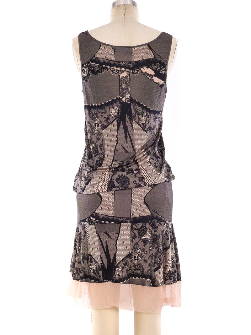 Christian Dior Lace Printed Jersey Dress Dress arcadeshops.com