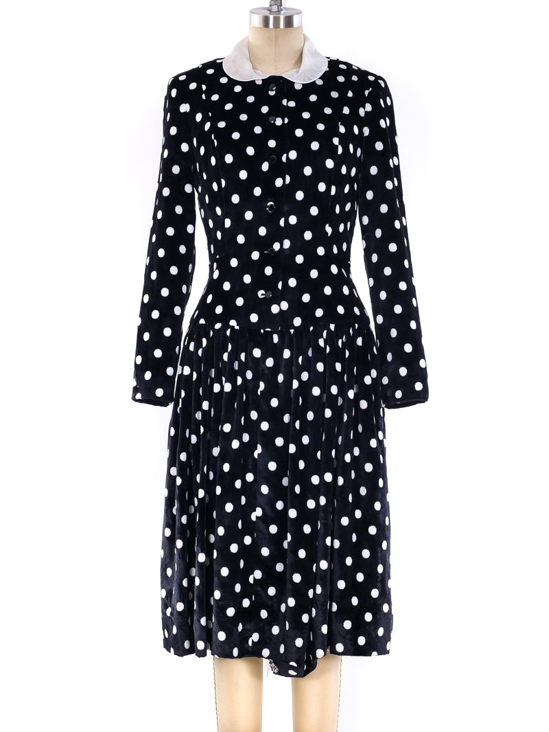 Jean Louis Polka Dot Velvet Dress Dress arcadeshops.com