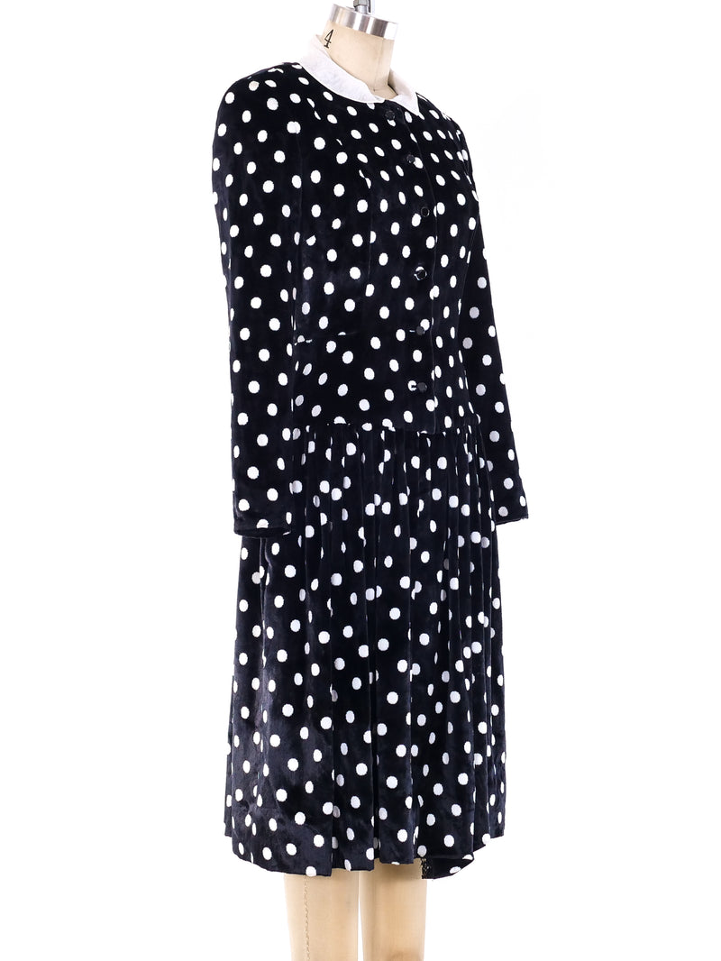 Jean Louis Polka Dot Velvet Dress Dress arcadeshops.com