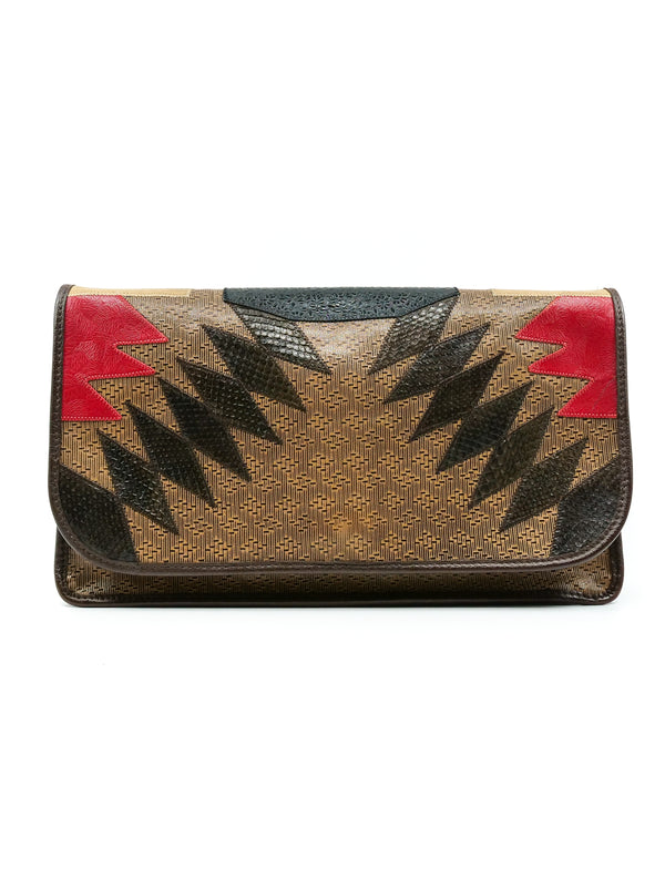 Carlos Falchi Patchwork Envelope Clutch Accessory arcadeshops.com