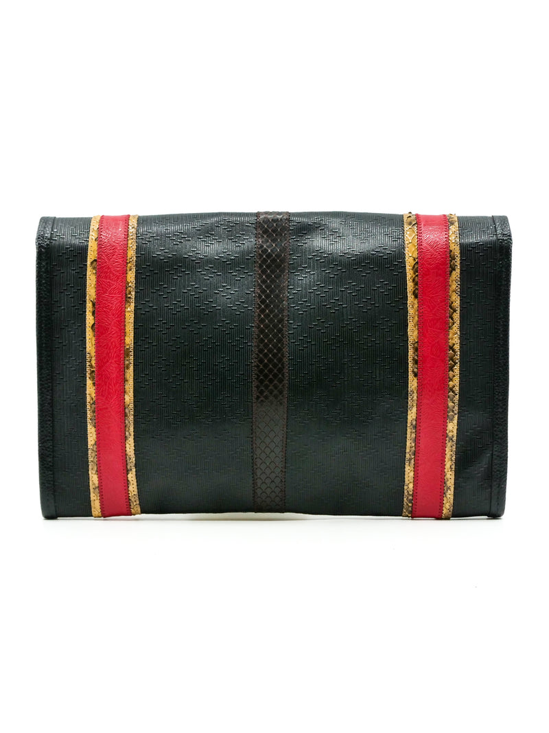 Carlos Falchi Patchwork Envelope Clutch Accessory arcadeshops.com