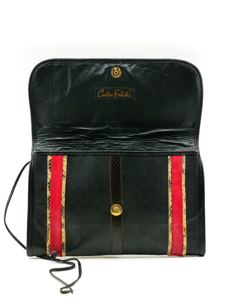 Carlos Falchi Patchwork Envelope Clutch Accessory arcadeshops.com