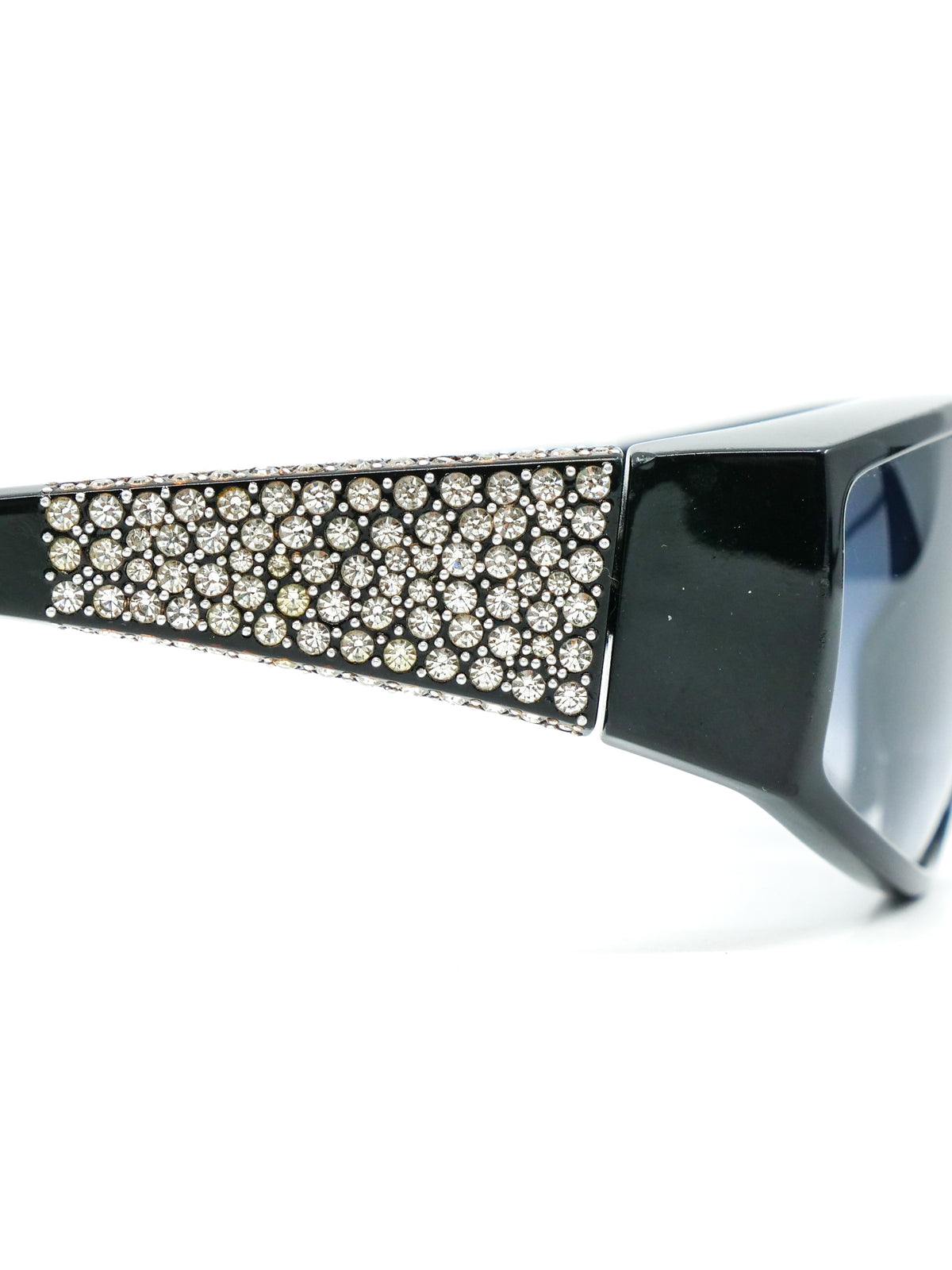 VERSACE Vintage Rhinestone Sunglasses VERSACE Vintage Sunglasses Black Silver Medusa Rhinestone  main image 2