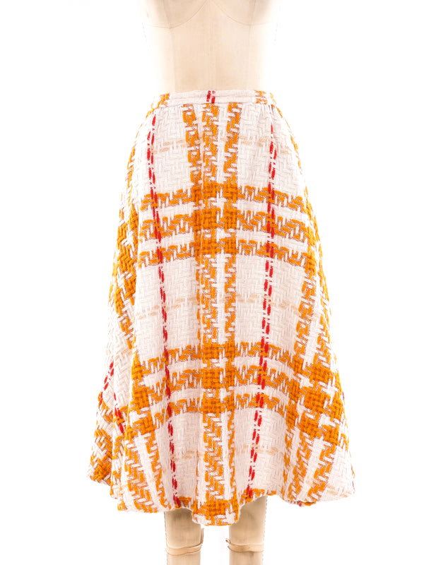 Dries Van Noten Tweed Midi Skirt Bottom arcadeshops.com
