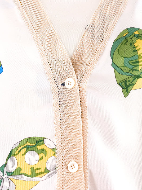 Hermes Printed Silk Co-ord Blouse Top arcadeshops.com