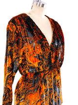 Abstract Pattern Velvet Burnout Dress Dress arcadeshops.com