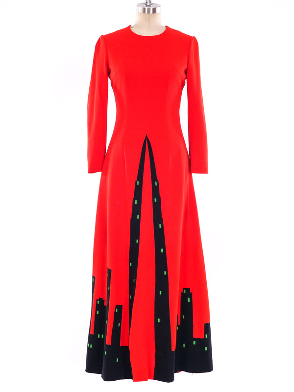 Cityscape Applique Maxi Dress Dress arcadeshops.com