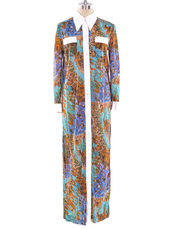 Floral Printed Shirt Dress Dress arcadeshops.com