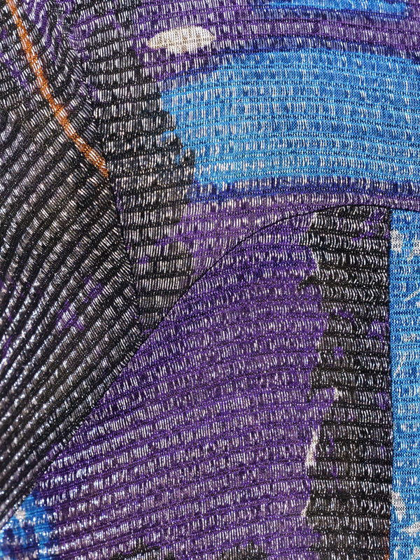 Abstract Floral Motif Printed Lurex Dress Dress arcadeshops.com