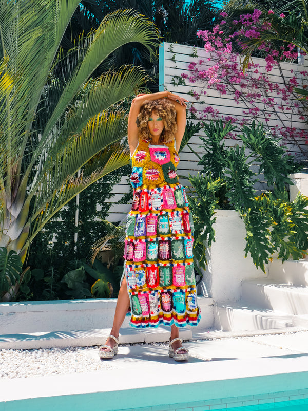 Folk Art Soda Can Crochet Dress Dress arcadeshops.com