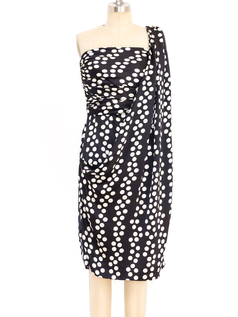 Lanvin Strapless Polka Dot Silk Dress Dress arcadeshops.com