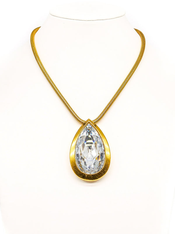 Lanvin Teardrop Crystal Pendant Necklace Jewelry arcadeshops.com